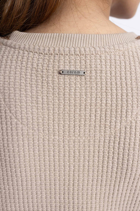 Waffle Knit Extreme Oversize Sweatshirt